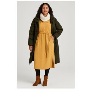 40 Long Sleeve Belted Midi Dress in Mustard Yellow